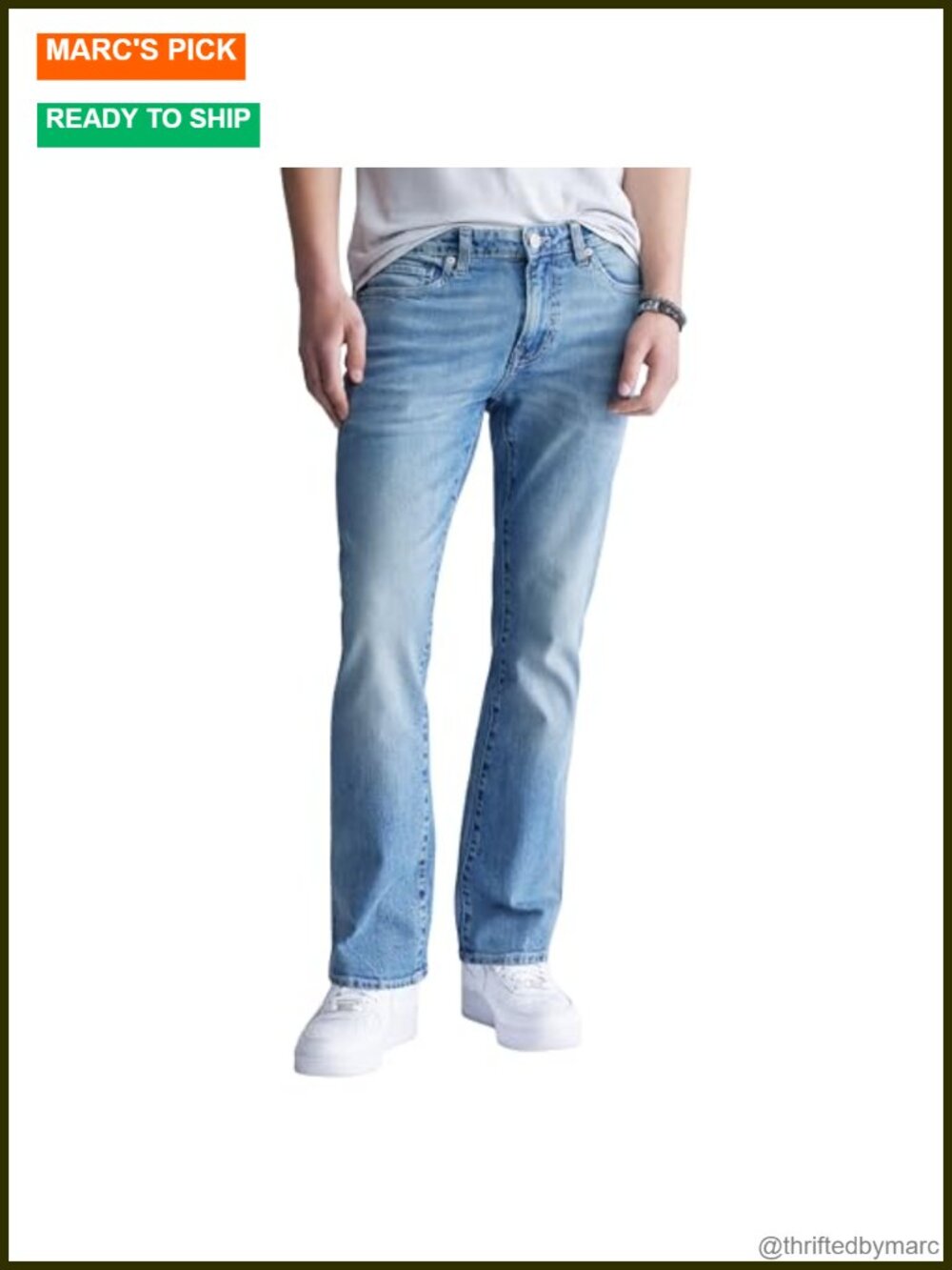 Men's Slim Boot Cut Jeans Stretch Cotton